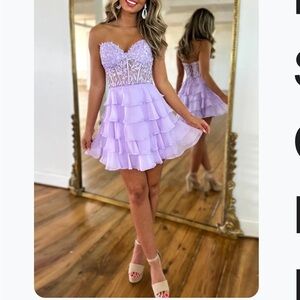 Lavender Lace Mini Dress